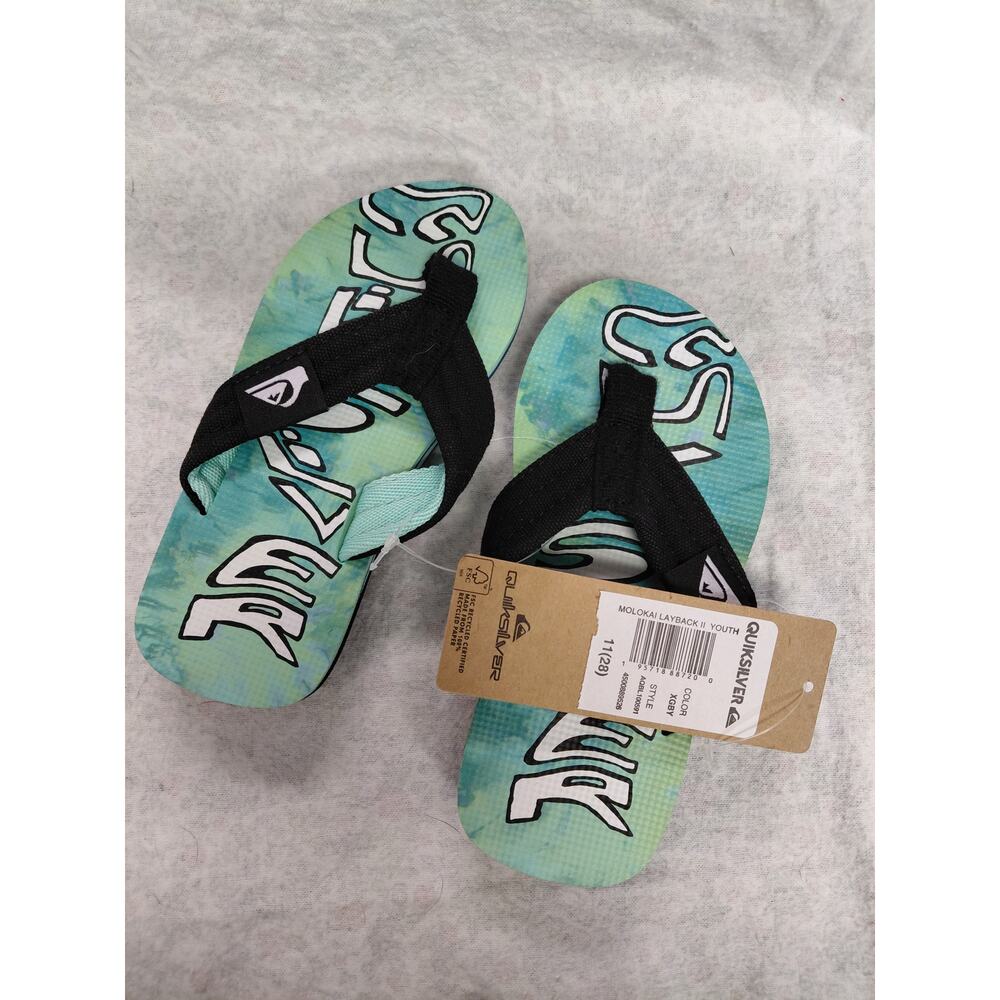 Quiksilver Little Boys Molokai Layback II Youth Flip Flops Size 11 NWT